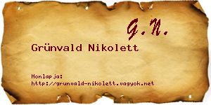 Grünvald Nikolett névjegykártya