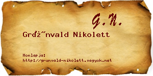 Grünvald Nikolett névjegykártya